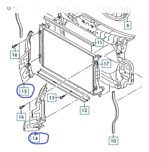 Deflector De Radiador Audi A6 2005-2011 Motor 3.2  Foto 5