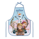 Avental Escolar Infantil Personagem Frozen Em Plástico Cor Rosa Desenho Do Tecido Frozen ( Modelo 2 )