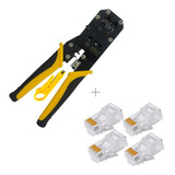 Ponchadora Marca Weepda Rj45 + 10 Conectores Rj45 Cat6