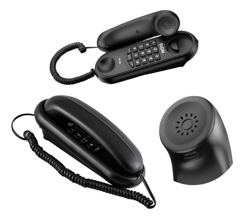 Telefone Fio Com Controle De Campainha Tcf1000 Preto Elgin