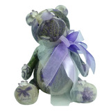 Figura De Pasta Flexible Oso Decoupage Lila