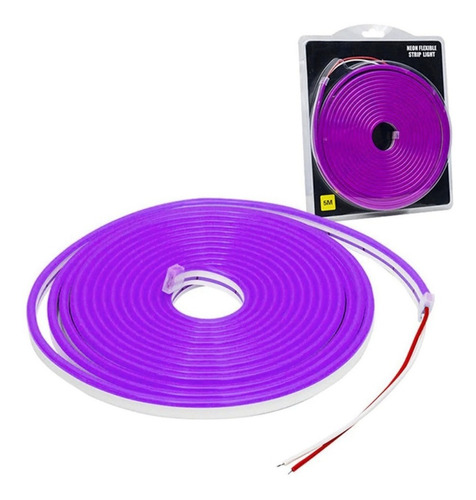 Tira Neon Led 2835 Flexible Violeta 5m Ip65 6*12mm 12v 