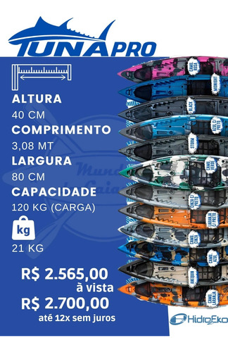 Caiaque Tuna Pró Lançamento Hidro 2 Eko