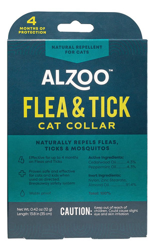 Alzoo Collar Para Gatos Pulgas Y Garrapatas, Ayuda A Repele.