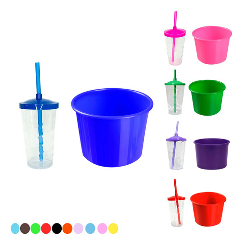 Kit 15 Cinema Baldinho Pop Pipoca 1,5 L + Copo Twister 400ml