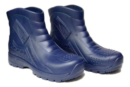 Botas Moto Galocha Pvc Impermable Lluvia Azul Suela Policia