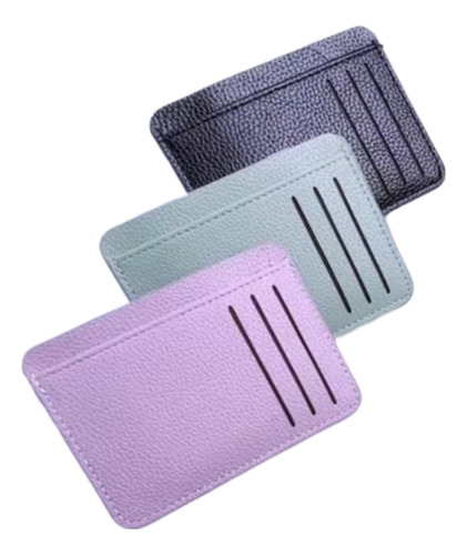 Tarjetero Billetera Cartera Minimalista Piel Colores Ligera