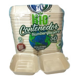 Contenedor P/hamburguesas Biodegradable Desechable 50 Pz. 