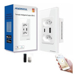 Tomada Dupla + Usb + Tipo C Wifi Alexa Google Tuya 4x2 Smart