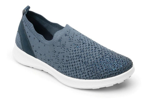 Slip On De Malla Azul Flexi Mujer Suela Extra Ligera 101309