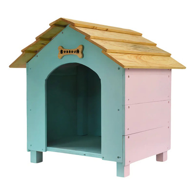 Casa Para Mascotas Il Casa Para Perro Hogare Razas Medianas Color Verde - Rosa- Natural | Meses sin interés