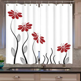 Viajar Floral Cocina Cortinas De Ventana, Acuarelas Pintura 