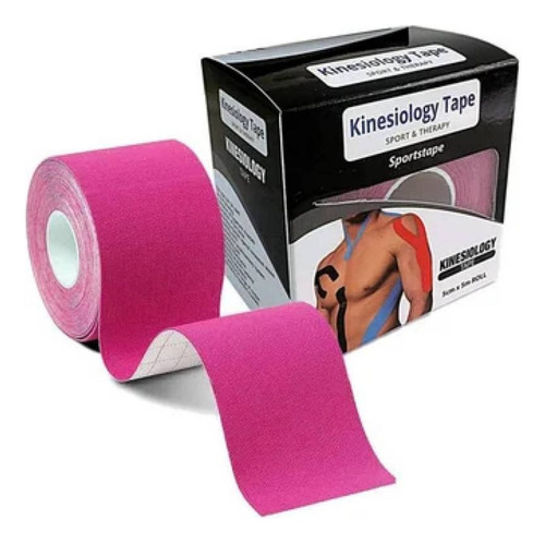 Tape Kinesiológico Hipoalergénico. Rollo De Cinta De 5cms*5m Color Fucsia