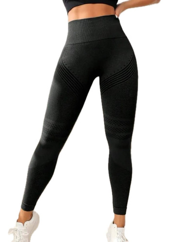 Leggings Malla Deportiva Mujer Gym Yoga Cintura Alta Lineas