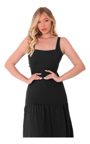 Vestido Longo Feminino Rodado De Alcinha Moda Evangelica