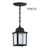 Lustre Pendente Externo Pergolado Preto Termoplastico Alz14 110v/220v (bivolt)