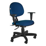 Cadeira Escritório Executiva Ergonômica Braços Nr17 Azul