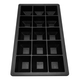 Cubeta De Hielo Molde Silicona Wayu Pequeña Para 15 Cubos Color Negro