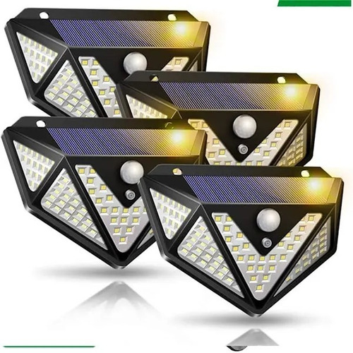 Pack 4 Focos Solar 166 Led Con Sensor De Movimiento