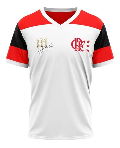 Camiseta Masculina Flamengo Zico Retro Mengão Time Futebol