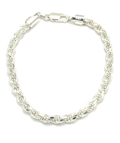 Pulsera Esclava Torzal Plata Italiana .925 21 Cm X 5 Mm