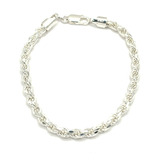 Pulsera Esclava Torzal Plata Italiana .925 21 Cm X 5 Mm