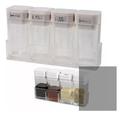 Organizador Tarros Especias Mini Condimentero Set X4 Frascos