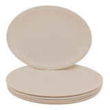 Platón Tampiqueño Tipo Plástico De Melamina Beige 33cm 6pz