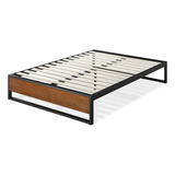 Base De Cama Suzanne Zinus 2 Plazas 150x190x36cm Color Negro/café Oscuro