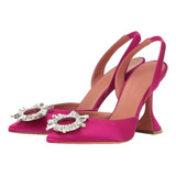 Tacones Altos Crystal Slingback Zapatos De Novia Tacones Tri