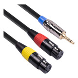 Cabo Xlr Conector Estéreo De 3,5 Mm Macho Para Divisor Duplo