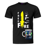 Polera Free Fire Video Juego Navaja + Tazón Grafimax Calidad