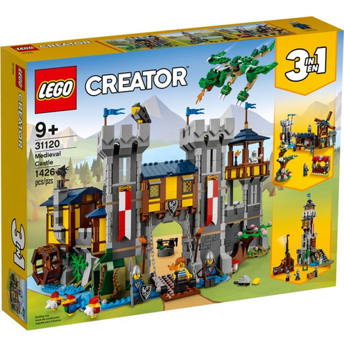 Kit Creator 31120 3 Em 1 Castelo Medieval 1426 Peças Lego