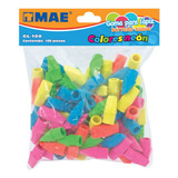 100 Gomas Neon Mae Tipo Capuchon Para Lapiz Colores Borrador