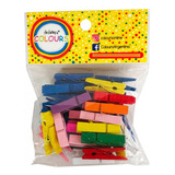 Broche Colours De Madera De Colores 3cm X 36 Unidades