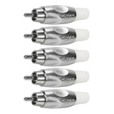 5 Plugs Conectores Rca Macho 4mm Metal Premium - Pix