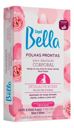 Folhas Prontas Depilação Corporal Rosas Depil Bella 16un