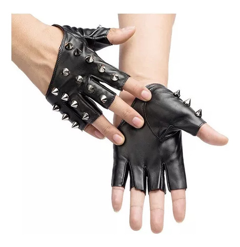 Guantes De Hip Hop Punk Con Medio Dedo De Piel Sintética