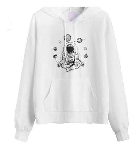 Saco Hoodies Capota Diseño Astronauta Adulto Algodón Perchad