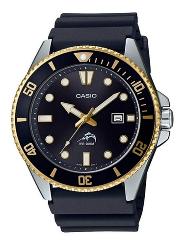 Reloj Hombre Casio  Mdv 106-g 1a. 200m Wr. Diver. Dorado. 