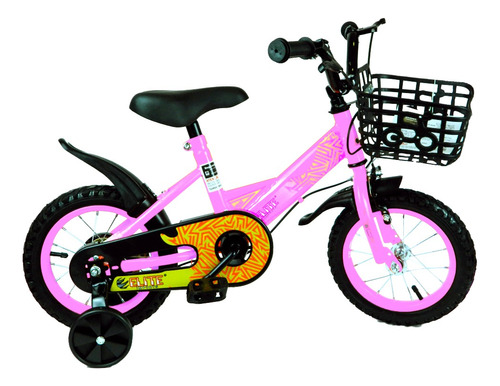 Bicicleta Infantil Menina Aro 16 Rosa Com Rodinhas Elite 