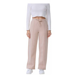 Pantalón Mujer Buzo Pierna Ancha Beige I Fashion's Park