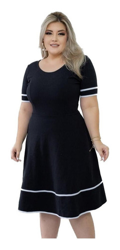 Vestido Feminino Luxo Midi Moda Evangélica Godê Plus Size 