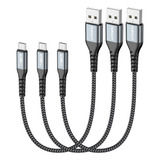 Cable Micro Usb De 1 Pie 3 Unidades, Cable Usb Corto De 18 W