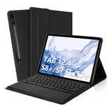 Funda Con Teclado Touchpad Para Galaxy Tab S7 Fe Negro