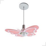 Luminária Pendente Infantil Borboleta Rosa Quarto Bebê