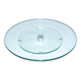 Centro De Mesa Prato Giratório Vidro 8mm Petisqueira 40cm