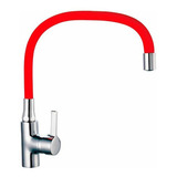 Llave Monomando Lavaplatos Flexible Color Rojo