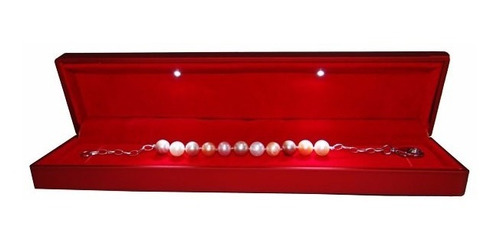 Caja Regalo Acrilica 23 X 6cm Roja Luz Led Bateria Suxes