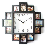 Reloj Moderno Con Marco De Fotos, Reloj De Pared Con Marco D